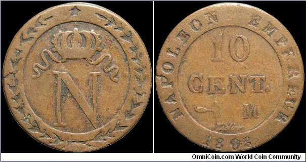 10 Centimes, Toulouse mint.                                                                                                                                                                                                                                                                                                                                                                                                                                                                                         