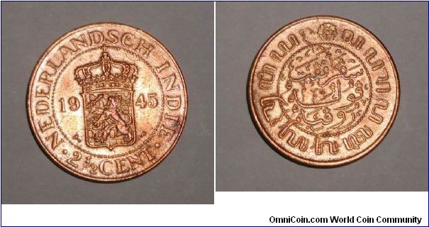 Nederlandsch Indie 2,5 cent, 1945