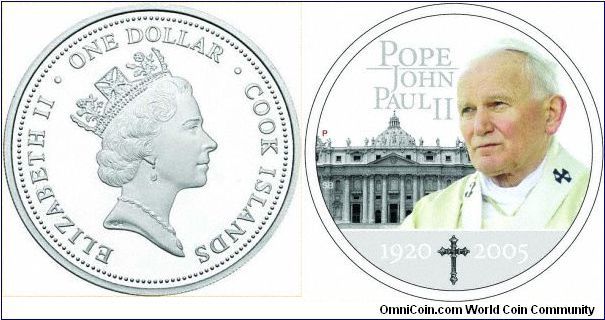 Preview of Papal commemorative coin for Pope John Paul II, by the Perth Mint for Australia.