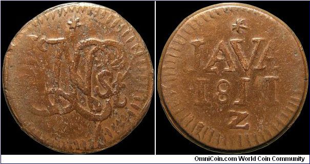 ½ Stuiver, Napoleonic East Indies.

These seldom are in decent condition.                                                                                                                                                                                                                                                                                                                                                                                                                                         