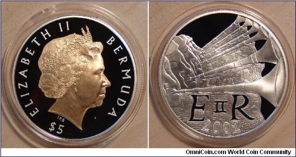 A 2002 $5 Dollar Silver Coin from Bermuda Part of the Queen Elizabeth II Golden Jubilee Collection of Crowns