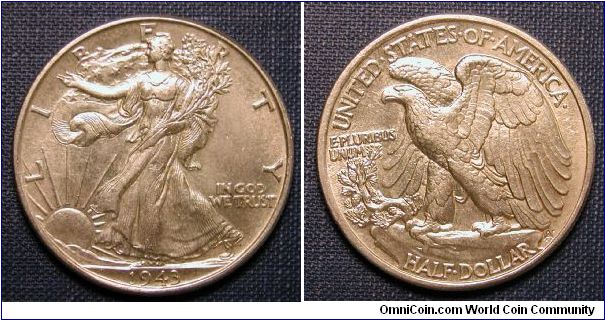 1943 Walking Liberty Half Dollar