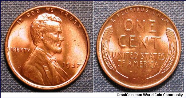 1937 Lincoln Wheat Cent