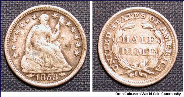 1853 Liberty Seated Half Dime