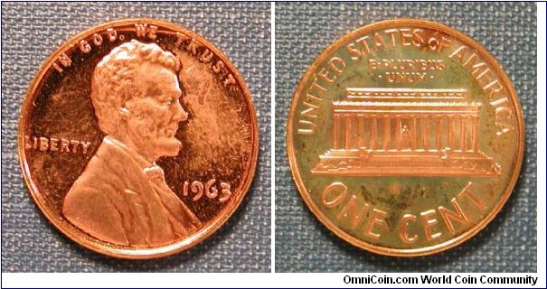 1963 Lincoln Memorial Cent Proof