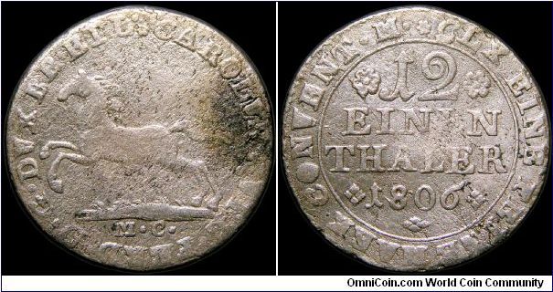 1/12 Thaler, Brunswick-Wolfenbuttel.

Worn, stained, porous, what more could you want. :)                                                                                                                                                                                                                                                                                                                                                                                                                         
