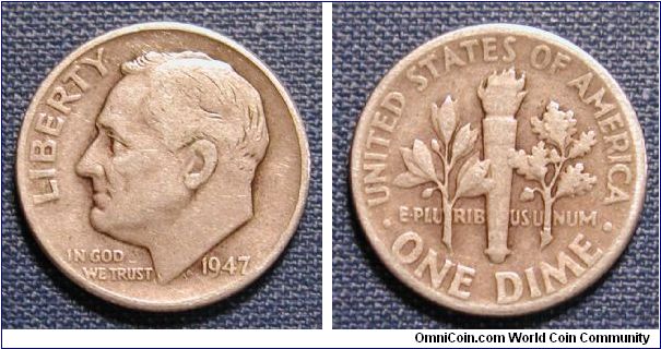 1947 Roosevelt Dime