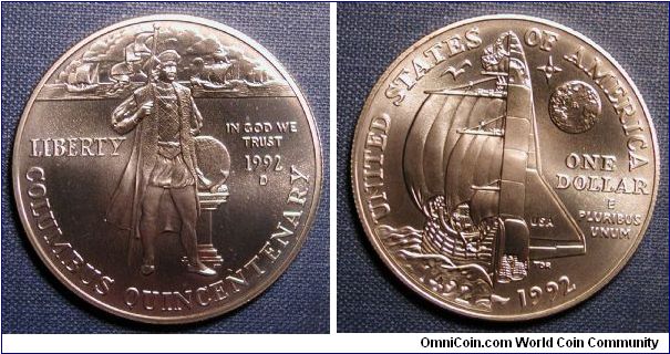 1992-D Columbus Quincentenary Commemorative Dollar