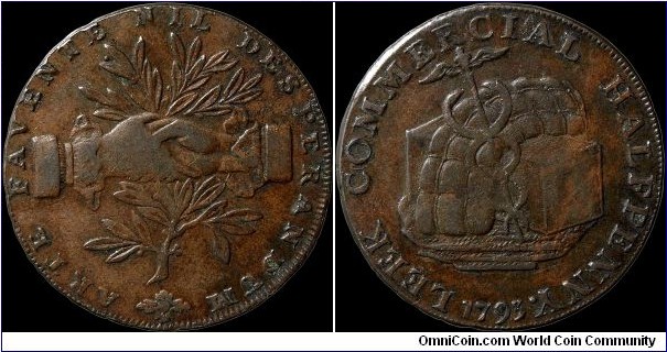1793 ½ Penny Conder Token.

Possibly issued by a silk manufacturer in Leek by the name of Ford and Phillips.                                                                                                                                                                                                                                                                                                                                                                                                           