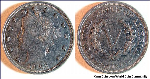 1883 Nickel.

No Cents                                                                                                                                                                                                                                                                                                                                                                                                                                                                                            