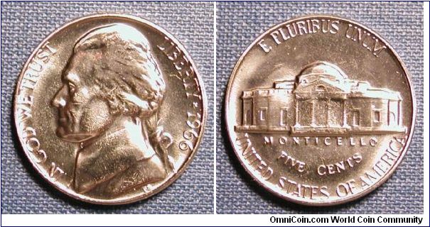1966 Jefferson Nickel Prooflike from Special Mint Set