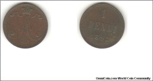 1 penni Grand Duchy - Alexander III