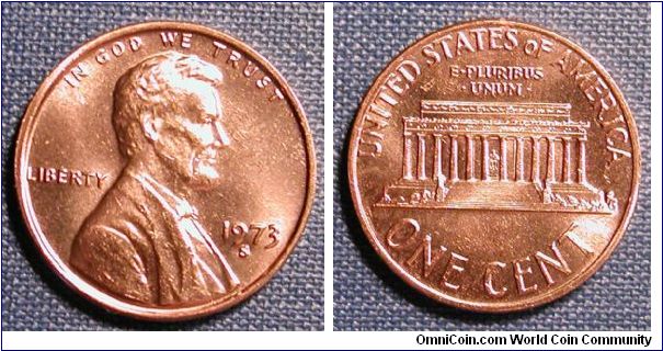 1973-S Lincoln Memorial Cent