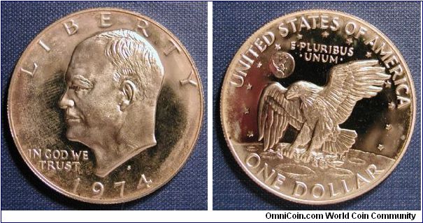 1974-S Silver Clad Eisenhower Proof Dollar