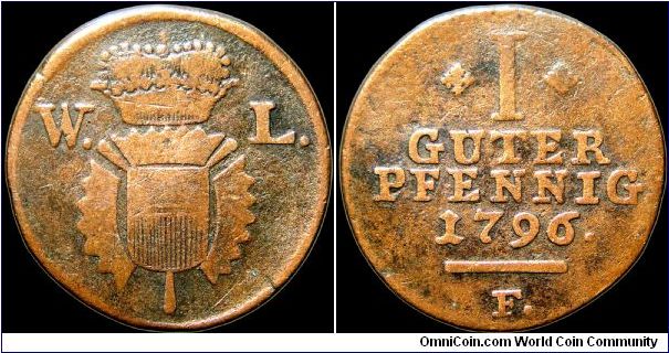 1 Guter Pfennig, Schaumburg-Hessen.                                                                                                                                                                                                                                                                                                                                                                                                                                                                                 