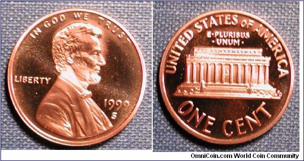 1999-S Lincoln Memorial Cent Proof