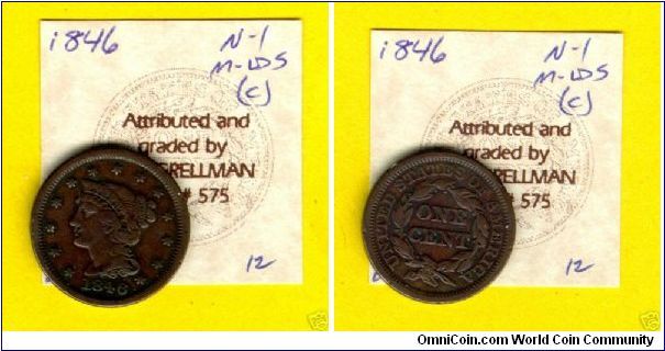 US Large Cent 1846N1 MDS(c)