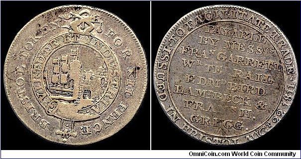 1 Shilling token.

Ten days earlier than the date on this token another was released with most of the names spelled differently. Presumably this was the correct version.                                                                                                                                                                                                                                                                                                                                         