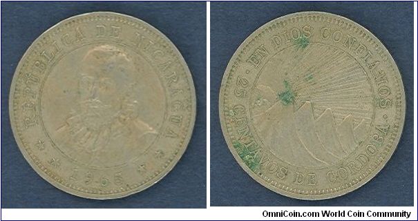 25 centavos de cordoba, 1965