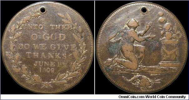 Peace of Amiens, Great Britain.

Though this was once silvered there isn't any evidence of it now. It is quite worn but is a RRR medal, probably about 25 or fewer examples struck.                                                                                                                                                                                                                                                                                                                               