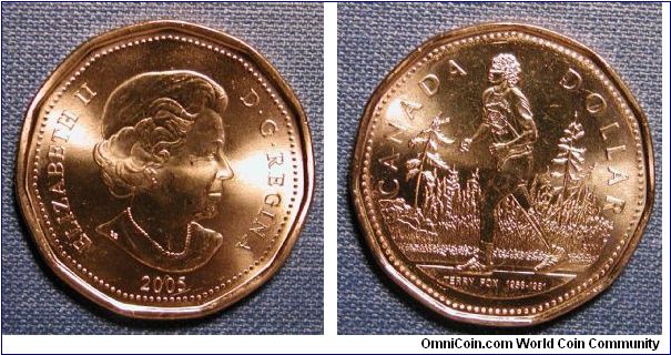 2005 Canada Dollar Terry Fox Commemorative.