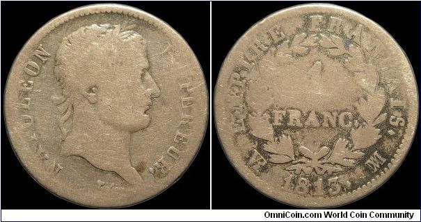 1 Franc.

Marseilles mint. Total of 43,546 struck.                                                                                                                                                                                                                                                                                                                                                                                                                                                                