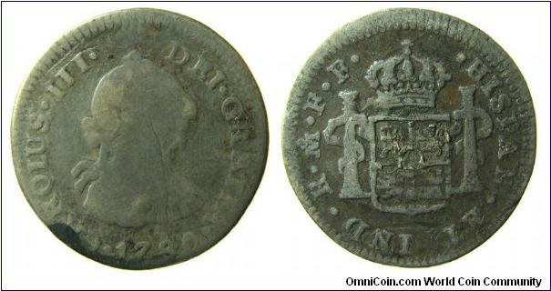 Carolus III, 1 real (Spanish milled coinage)