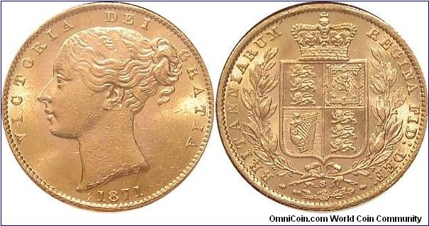 1871 Sydney Mint Sovereign.
First year of Imperial Sovereigns at first branch of Royal Mint outside of Britain.