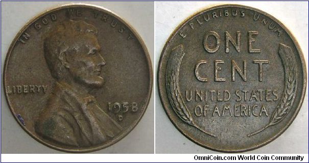 1 Cent. 1958-D                                                                                                                                                                                                                                                                                                                                                                                                                                                                                                      