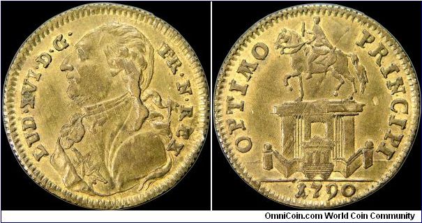 Louis XVI, France.

One of the more common jetons of the period it was probably struck in the German States by royalist exiles.                                                                                                                                                                                                                                                                                                                                                                                   