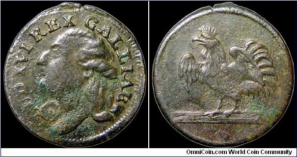 Louis XVI, France.

The rooster is a traditional symbol for France, or the French. This is quite small at 14mm.                                                                                                                                                                                                                                                                                                                                                                                                   