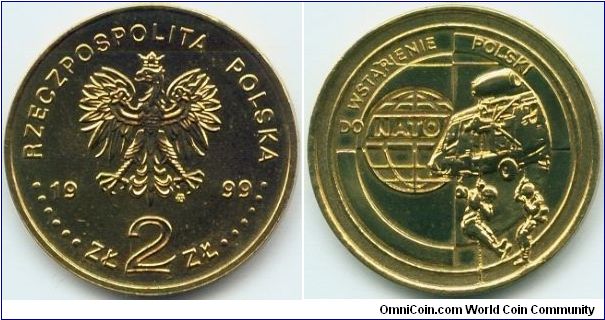Poland, 2 zlote 1999.
Poland`s accession to NATO.