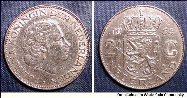 1964 The Netherlands 2 1/2 Gulden