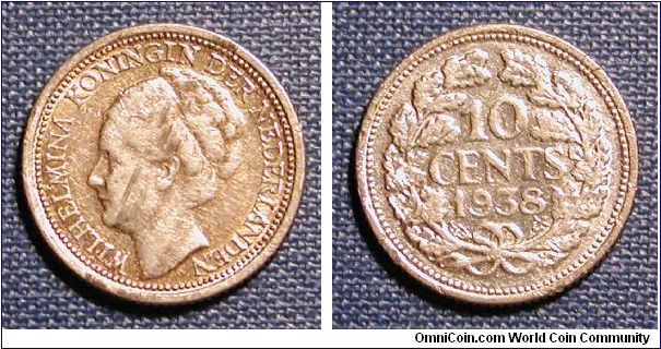 1938 The Netherlands 10 Cents