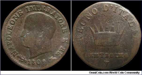 Centesimo, Napoleonic Kingdom of Italy.

Venice mint.                                                                                                                                                                                                                                                                                                                                                                                                                                                             