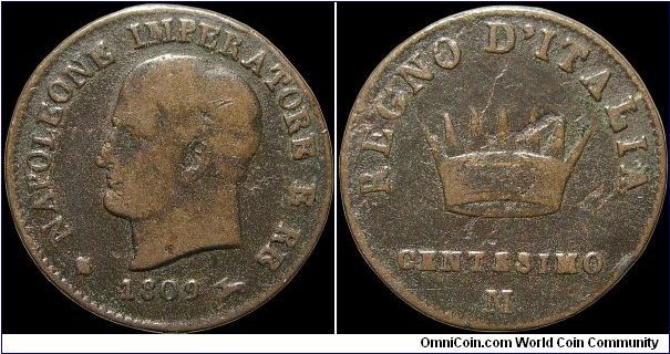 Centesimo, Napoleonic Kingdom of Italy.

Milan mint.                                                                                                                                                                                                                                                                                                                                                                                                                                                              