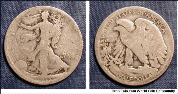 1918-D Walking Liberty Half Dollar