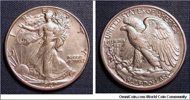 1942 Walking Liberty Half Dollar