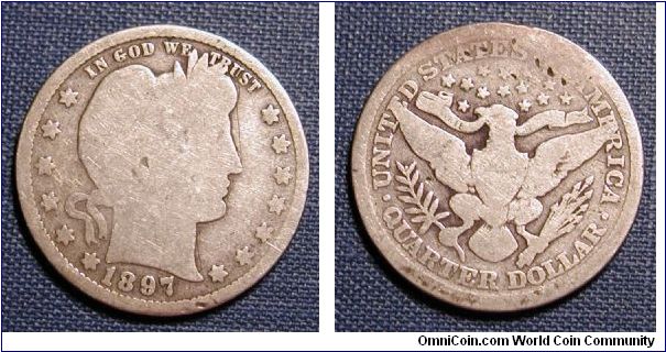 1897 Barber Quarter (with some damage)