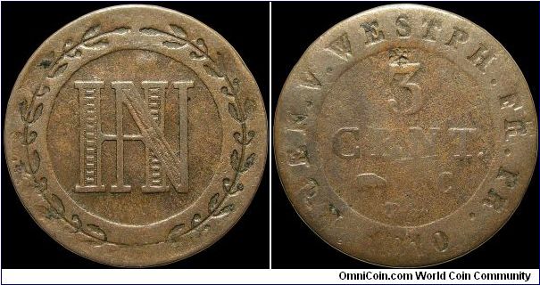 3 Centimes, Westphalia.                                                                                                                                                                                                                                                                                                                                                                                                                                                                                             