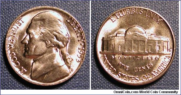 1953-D Jefferson Nickel