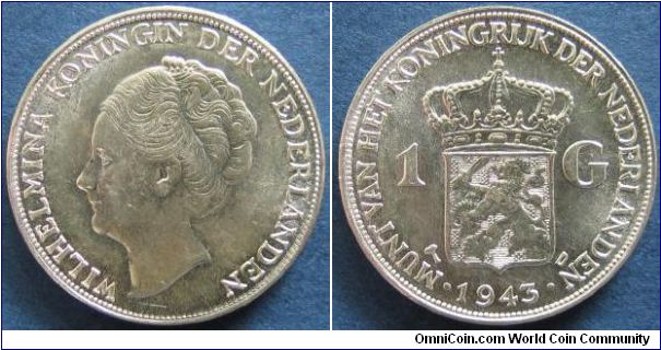 1 gulden, silver.
This coin is minted in Denver, for the Netherlands Antilles