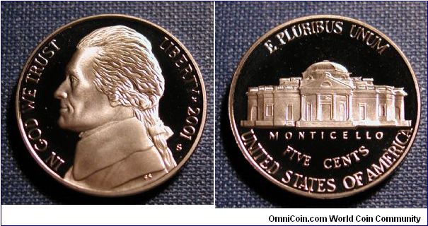 2001-S Jefferson Nickel Proof
