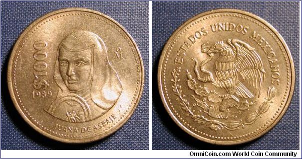 1989 Mexico 1000 Pesos