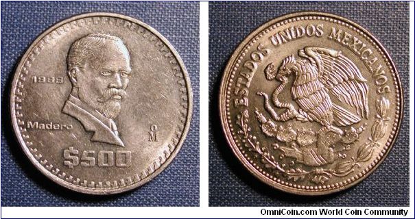 1989 Mexico 500 Pesos