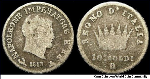 10 Soldi, Napoleonic Kingdom of Italy.

Bologna mint.                                                                                                                                                                                                                                                                                                                                                                                                                                                             