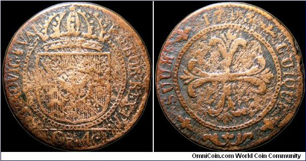 4 Creutzer, Canton of Neuchatel.
The copper color is very bright, probably cleaned and it has the look of a coin that may have had a silver wash on it when first produced.                                                                                                                                                                                                                                                                                                                                        