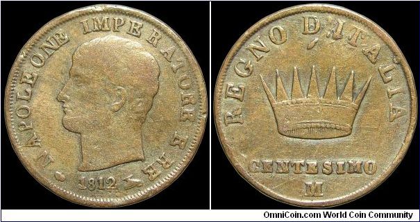 Centesimo, Napoleonic Kingdom of Italy.

Milan mint.                                                                                                                                                                                                                                                                                                                                                                                                                                                              