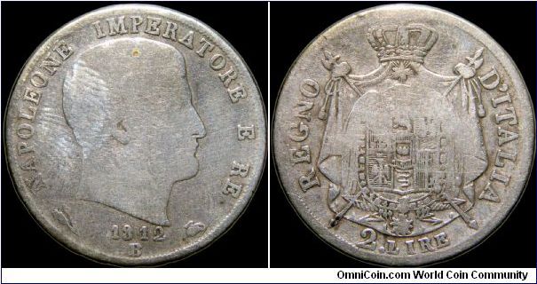 2 Lire, Napoleonic Kingdom of Italy.

Bologna mint.                                                                                                                                                                                                                                                                                                                                                                                                                                                               