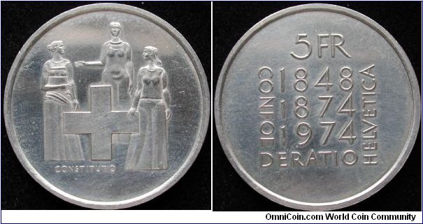 5 Francs
Cu-ni
Commemorative
100 years Cst.